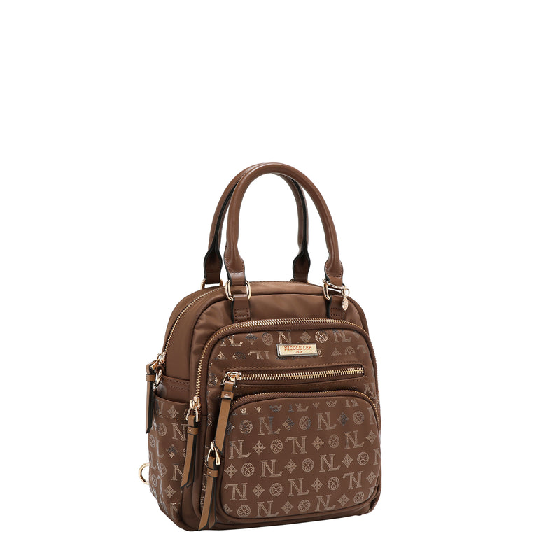 BOLSO MULTIUSOS CON LOGOTIPO DE MONOGRAMA (MARRON)