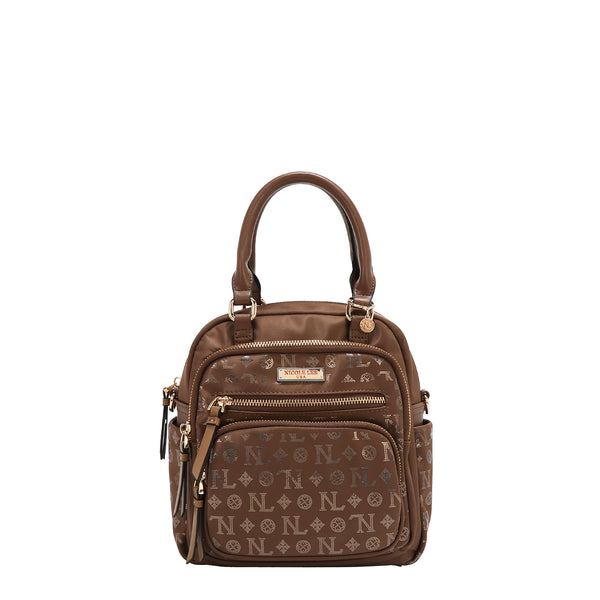 BOLSO MULTIUSOS CON LOGOTIPO DE MONOGRAMA (MARRON)