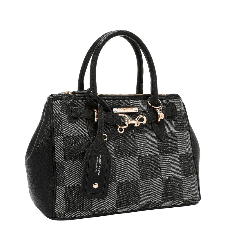 BOLSO DE CUADROS CHIC (NEGRO)