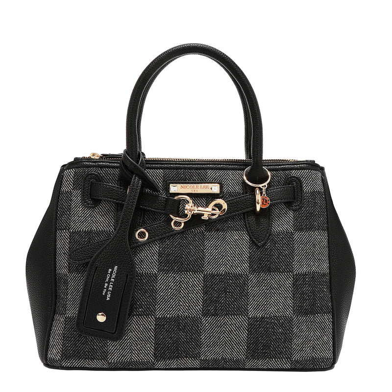 BOLSO DE CUADROS CHIC (NEGRO)