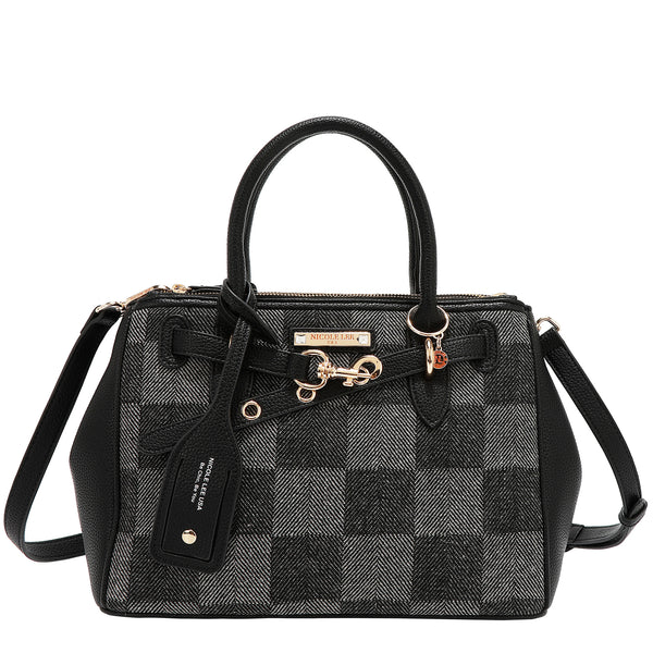 BOLSO DE CUADROS CHIC (NEGRO)