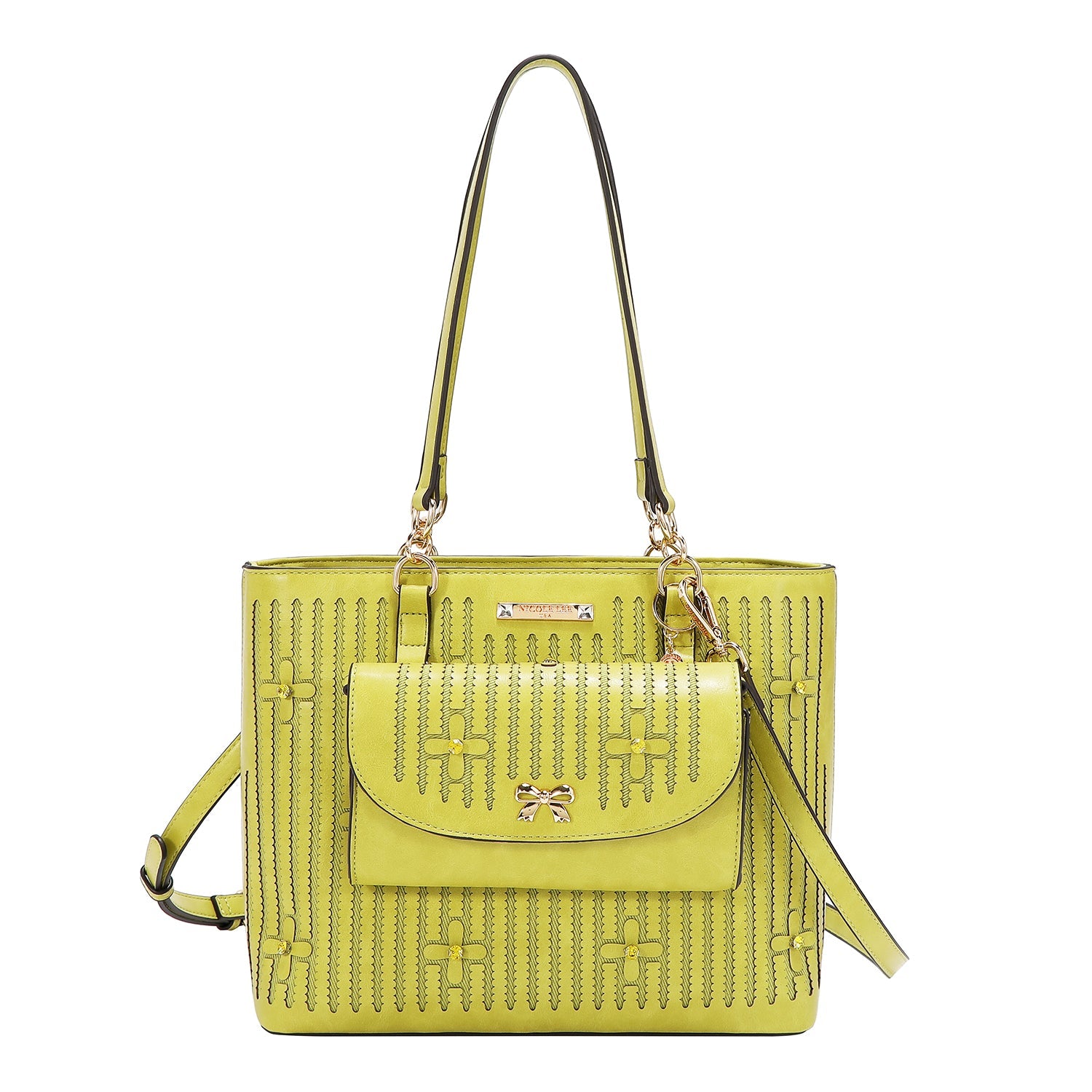 SAC CABAS AVEC COUTURES (LIME)