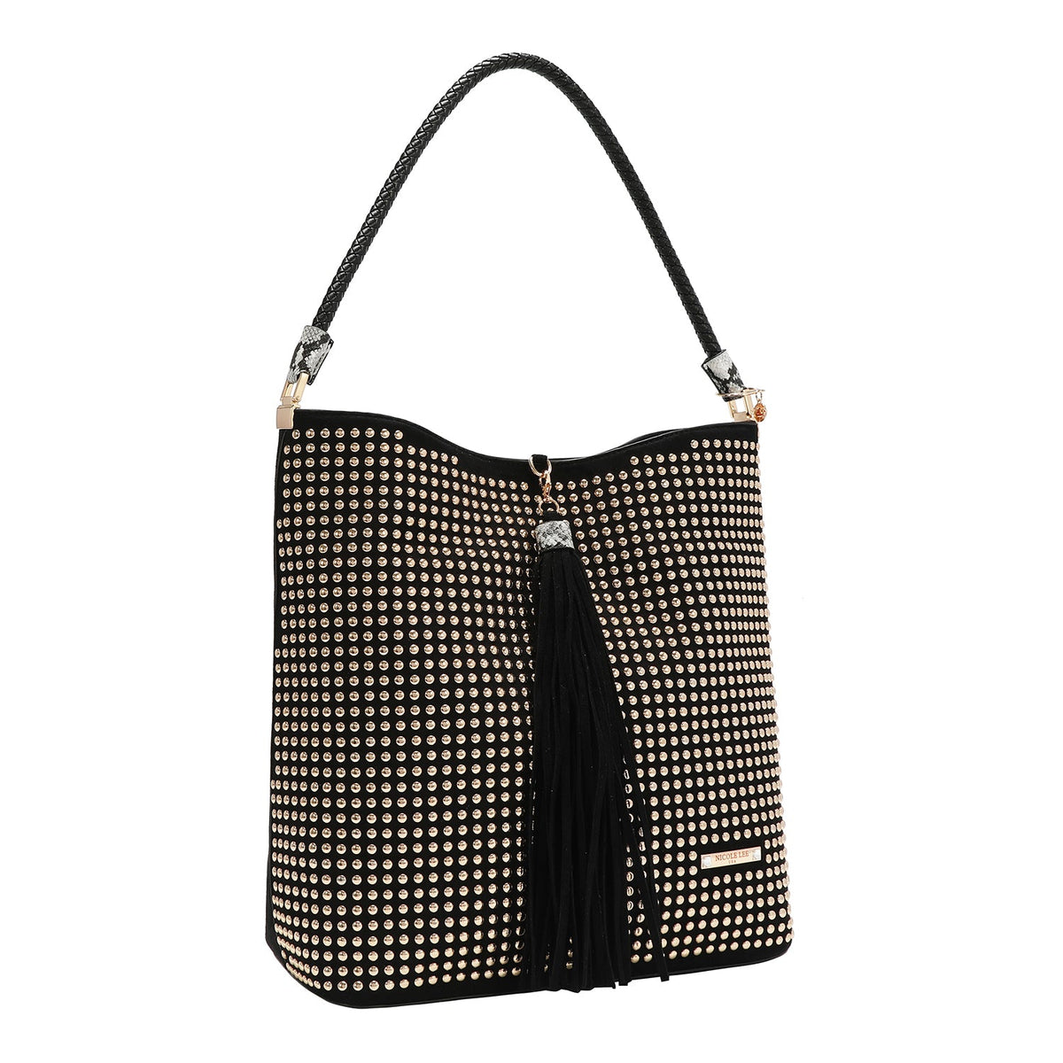 BOLSO BOHO CON TACHUELAS (NEGRO)