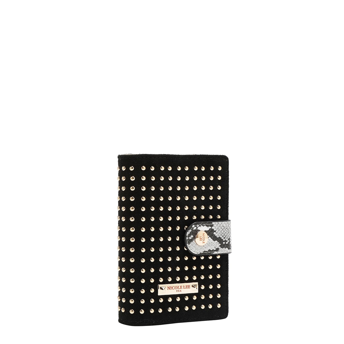 CARTERA GLAM CON TACHUELAS (NEGRO)
