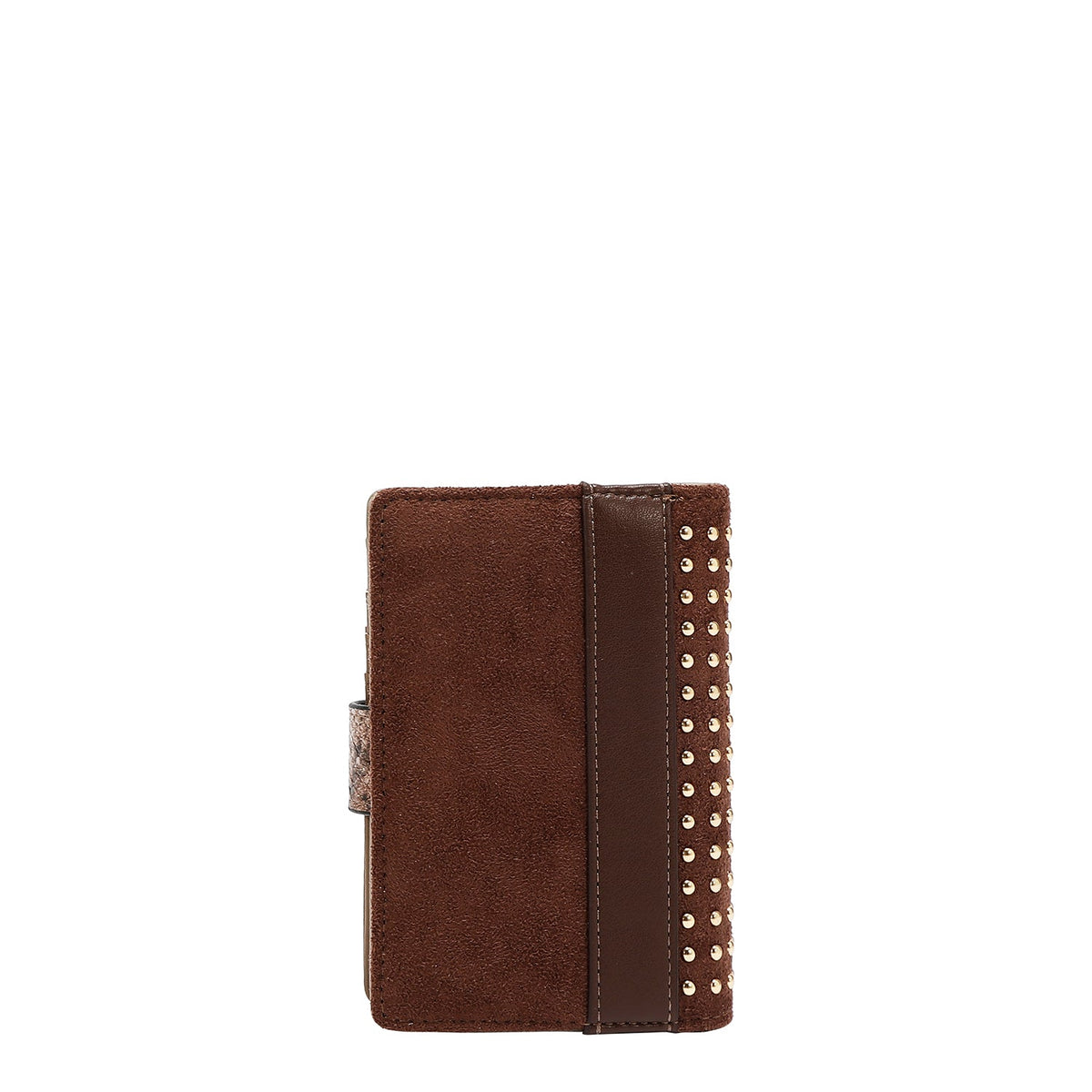 CARTERA GLAM CON TACHUELAS (MARRON)