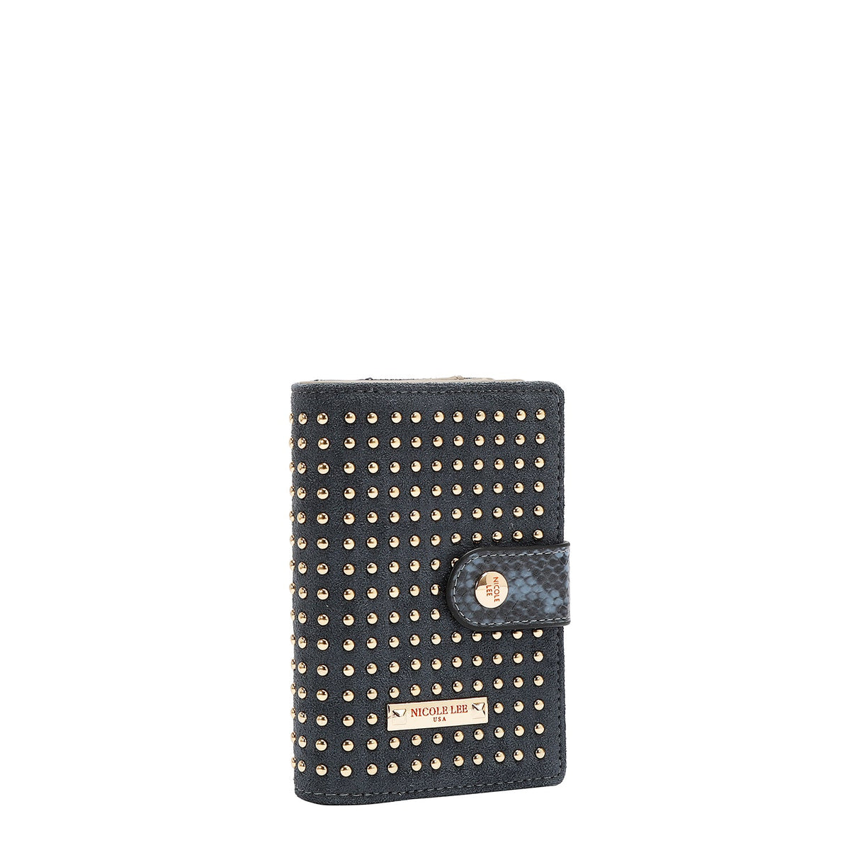 CARTERA GLAM CON TACHUELAS (AZUL)