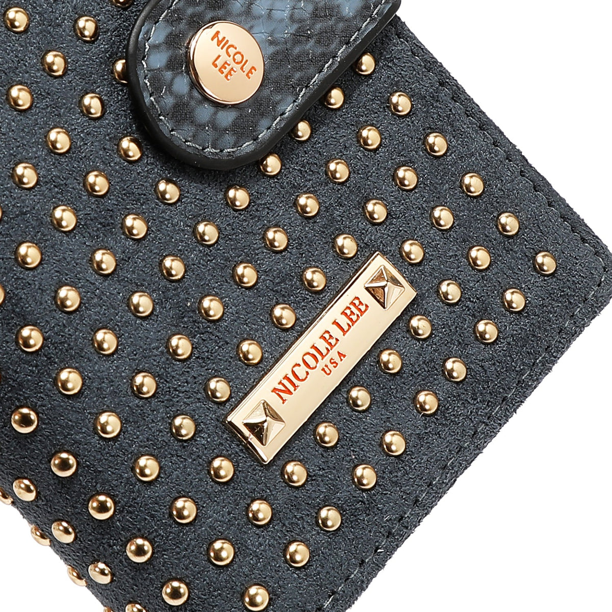 CARTERA GLAM CON TACHUELAS (AZUL)
