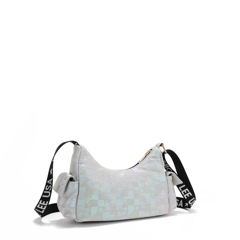 BOLSO DE HOMBRO CON CUADROS DE DENIM (BLIND DATE)