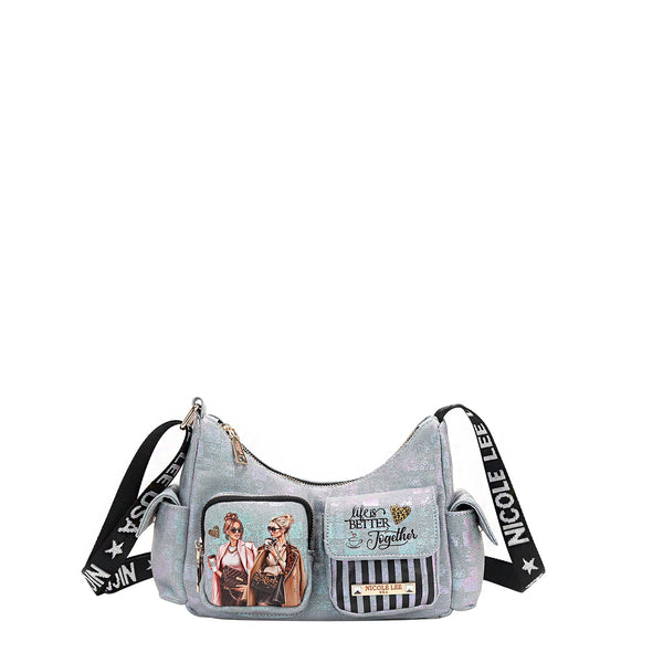 SHOULDER BAG WITH DENIM CHECKS (<tc>LADIES NIGHT OUT</tc>)