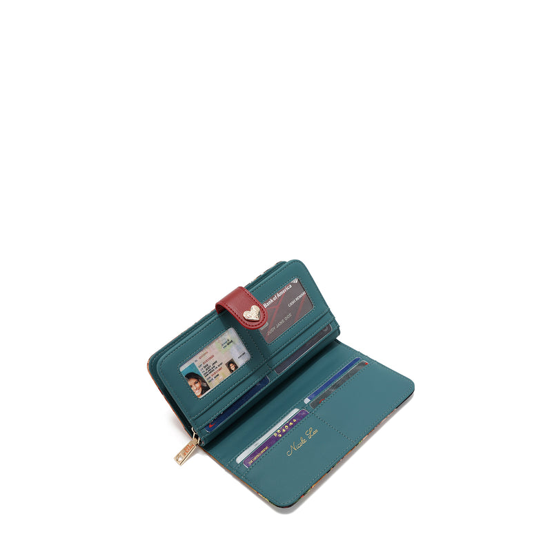 CARTERA PLEGABLE CON LA FIRMA DE NL CON CORREA (QUEEN CLEOPATRA)