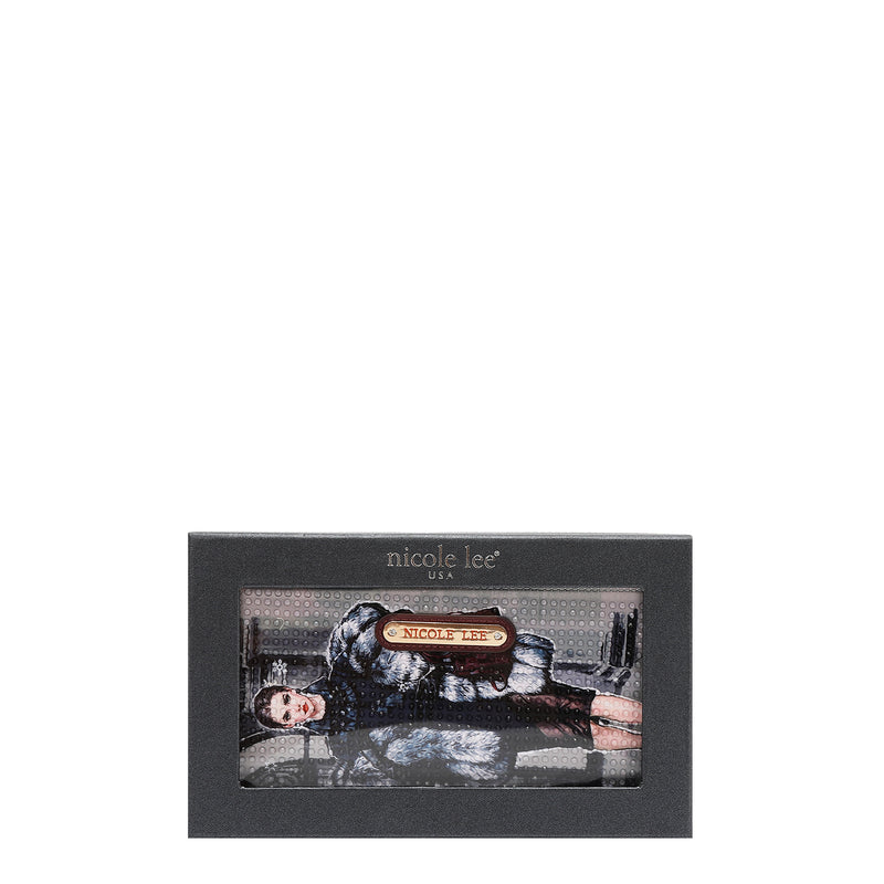 CARTERA PLEGABLE CON LA FIRMA DE NL CON CORREA (MODA SNOWFLAKE)