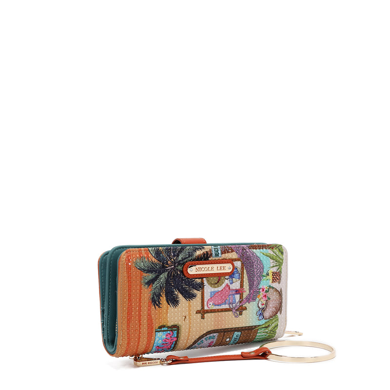 NL SIGNATURE FOLDABLE WALLET WITH STRAP (<tc>SUN & SAND</tc>)