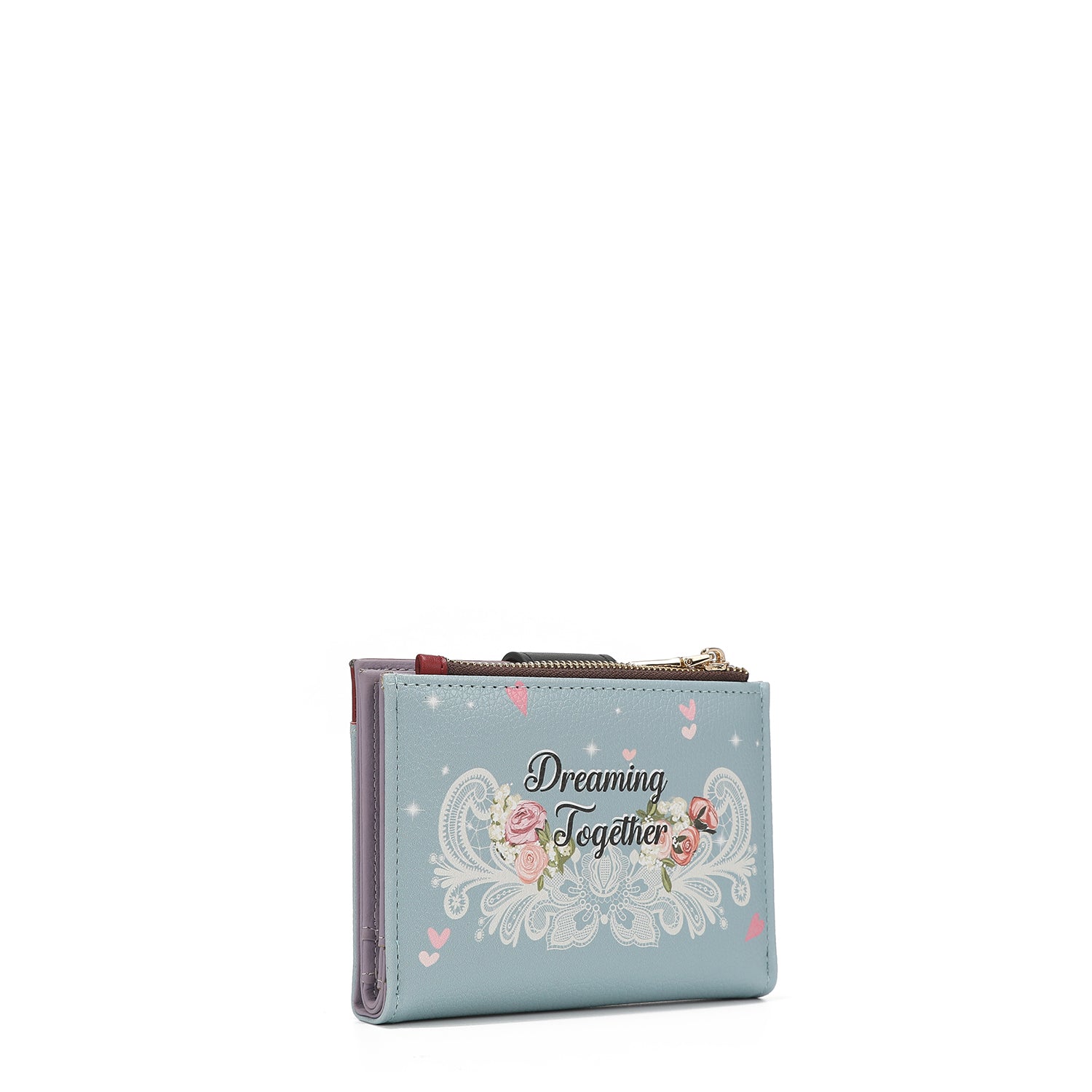 Double fashion compact portfolio with RFID block