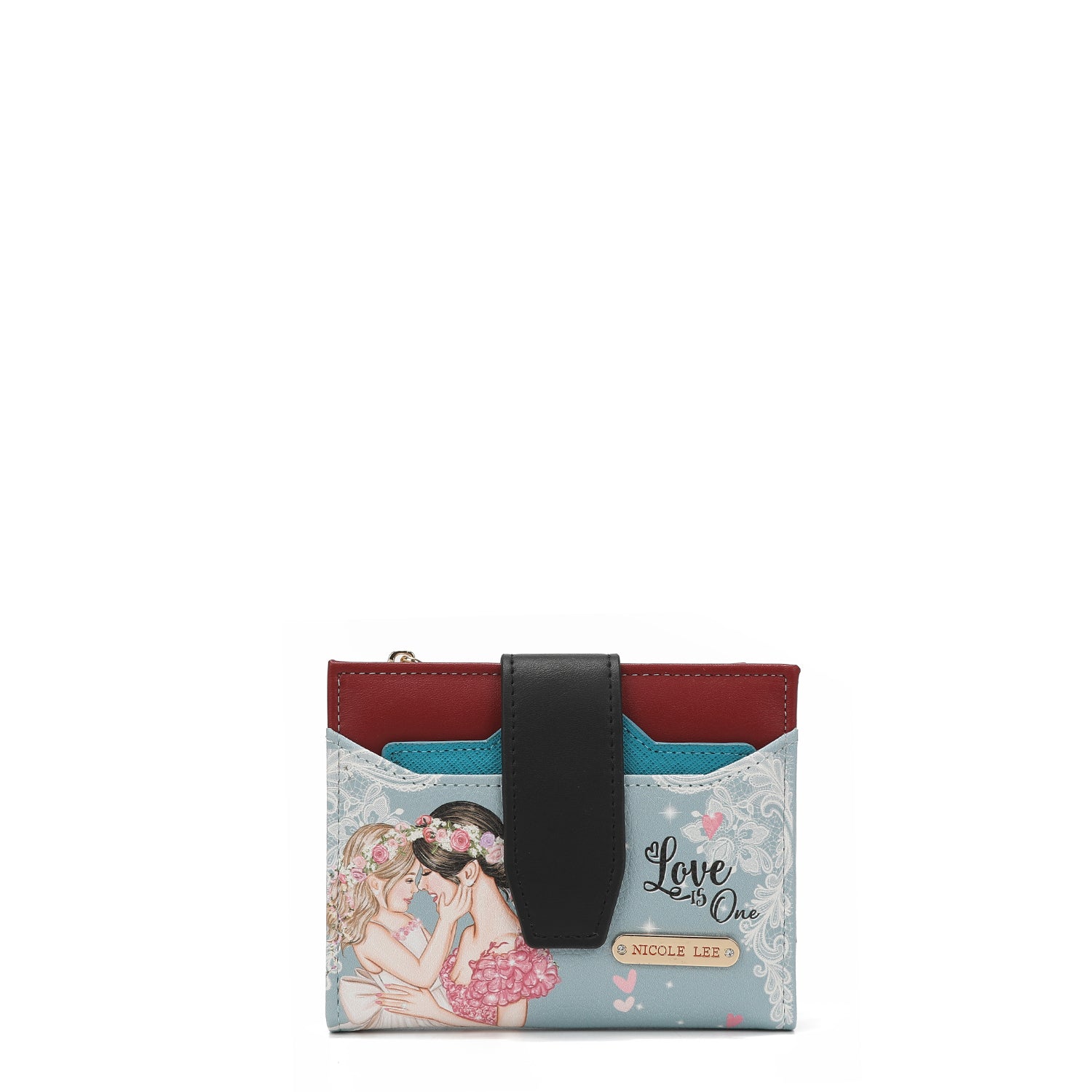 Double fashion compact portfolio with RFID block