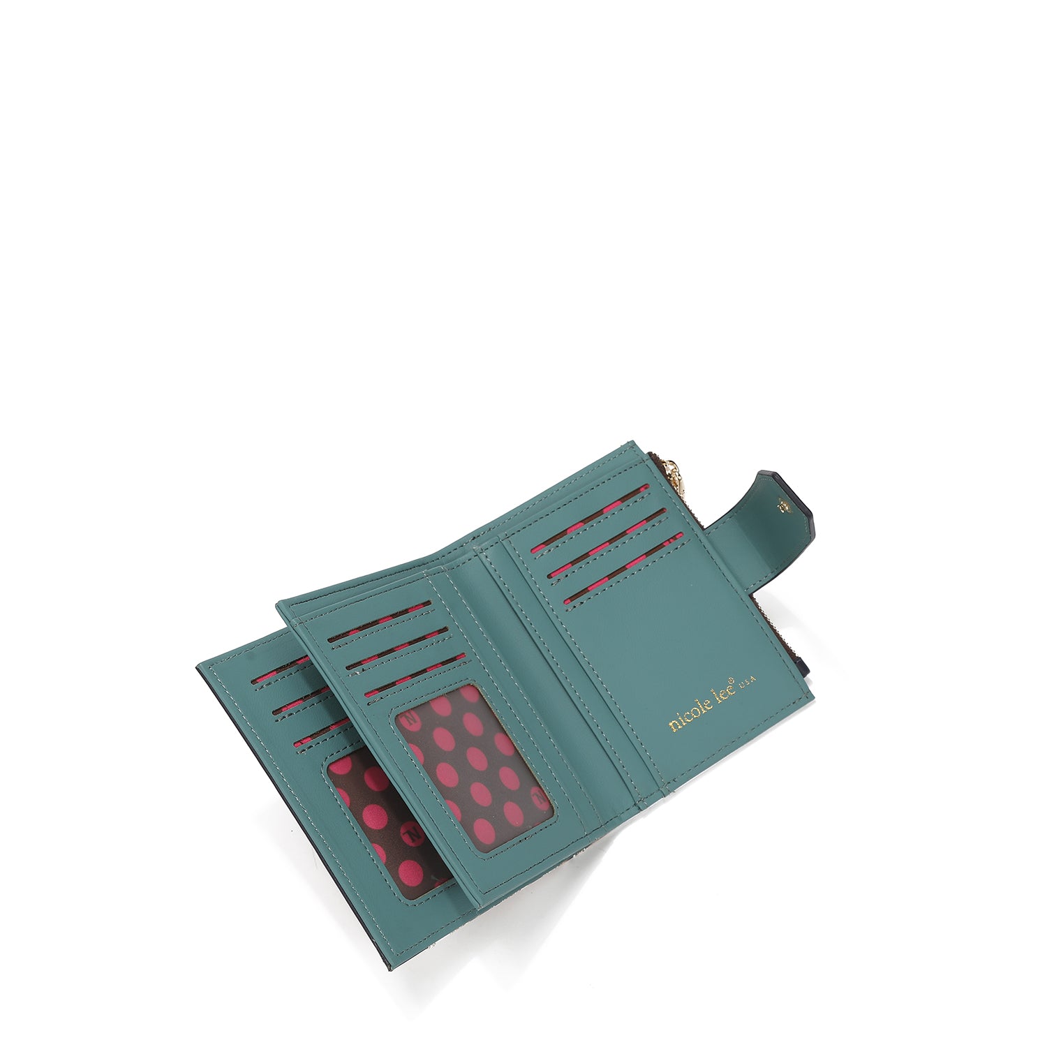 Double fashion compact portfolio with RFID block