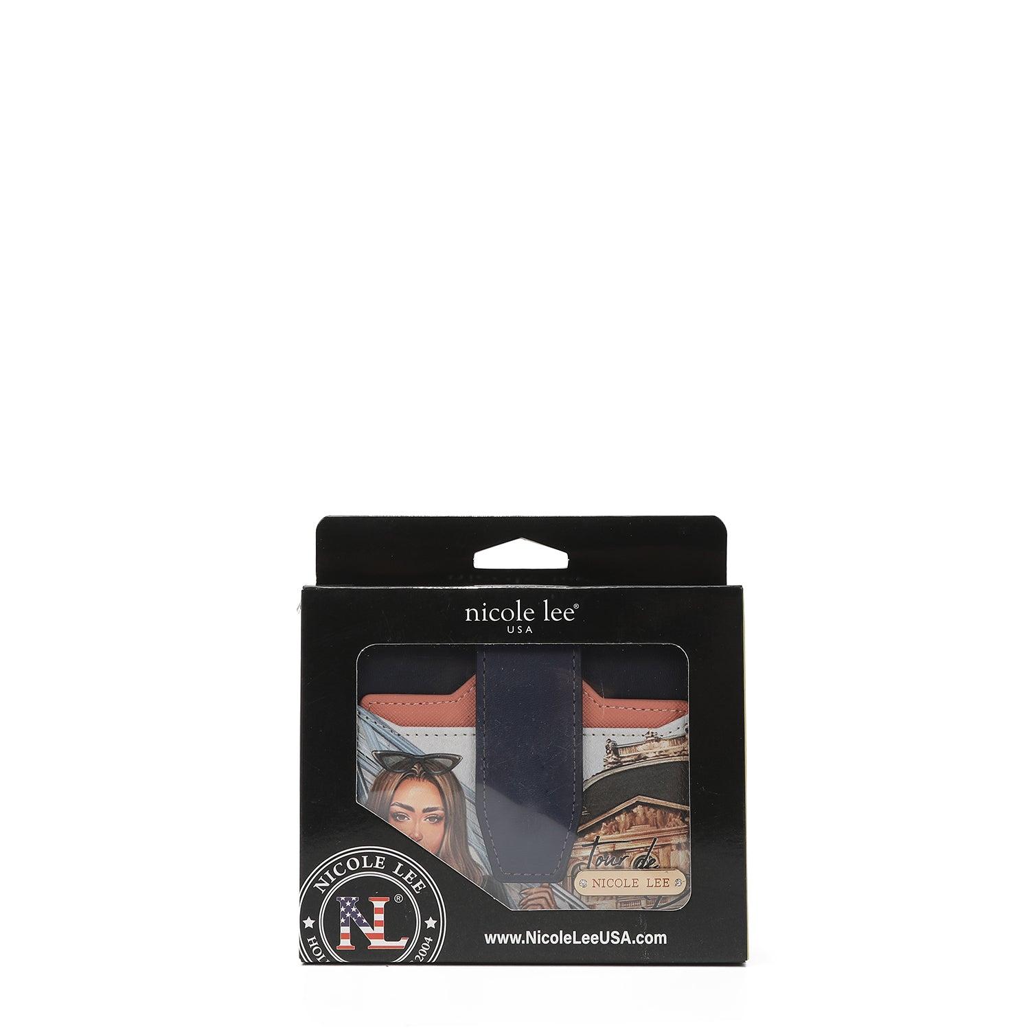 Double fashion compact portfolio with RFID block