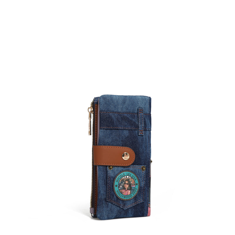 AMANDA 2 PIECE DENIM FOLDING WALLET (<tc>HOLLYWOOD DRIVE</tc>)