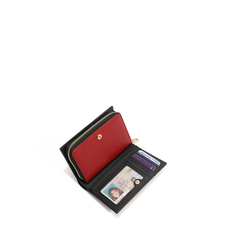 CARTERA PLEGABLE CON CREMALLERA CENTRAL (MODA SNOWFLAKE)