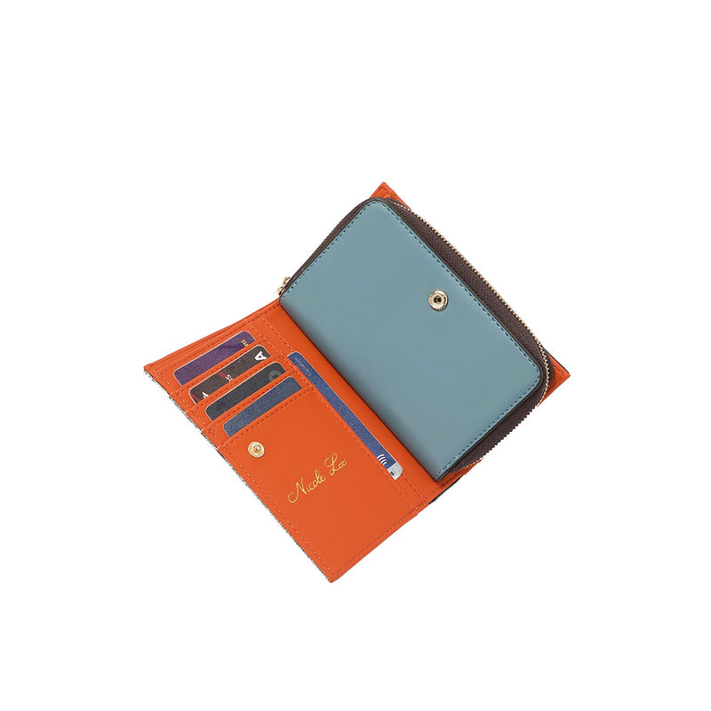 Folding portfolio with central zipper (Nail Polish)