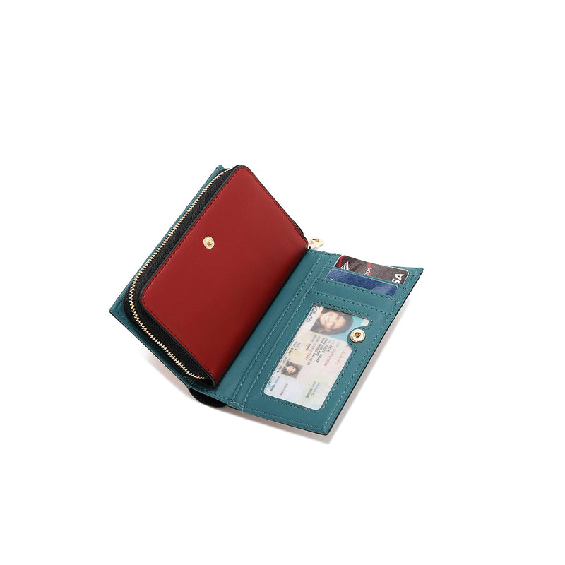 Folding portfolio with central zipper (Nail Polish)