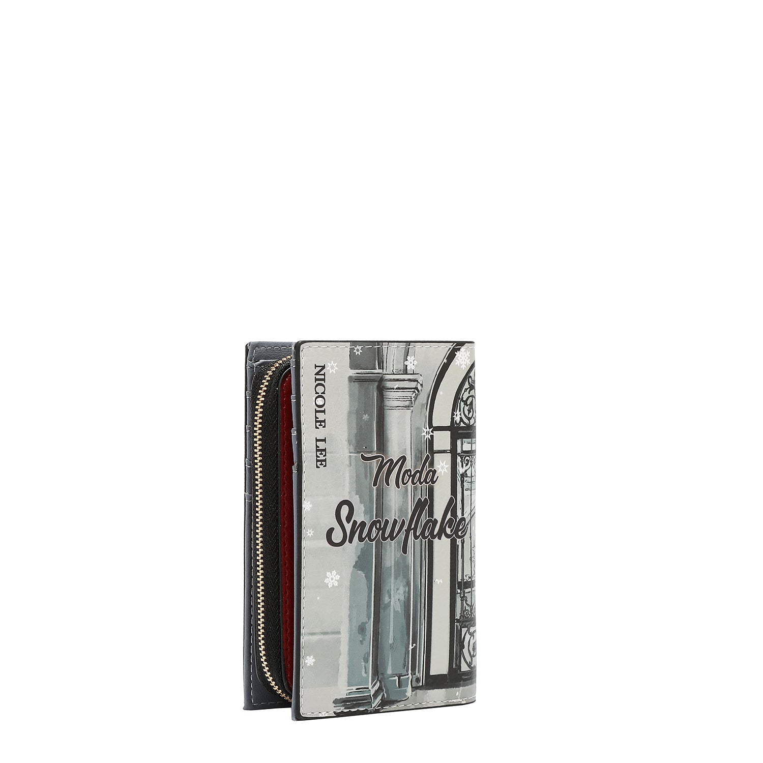 PORTEFEUILLE PLIABLE AVEC FERMETURE ÉCLAIR CENTRALE (<tc>MODA SNOWFLAKE</tc>)