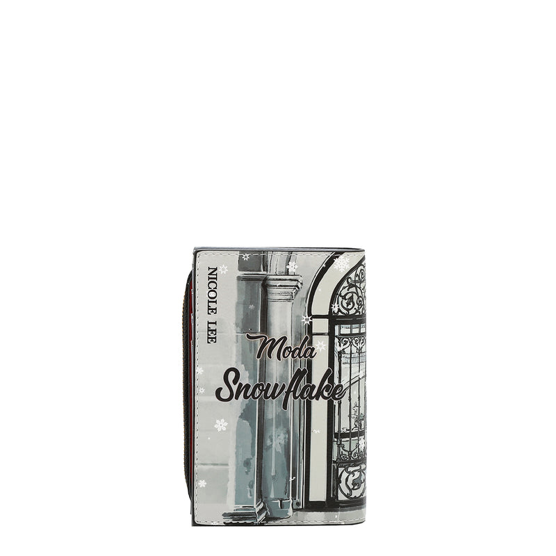 CARTERA PLEGABLE CON CREMALLERA CENTRAL (MODA SNOWFLAKE)