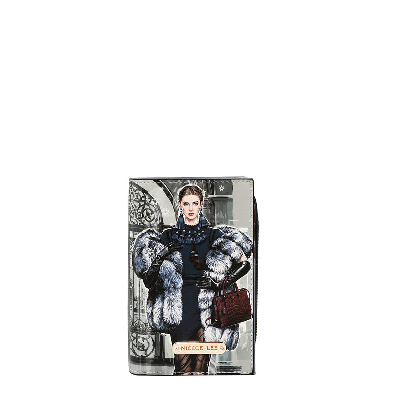 CARTERA PLEGABLE CON CREMALLERA CENTRAL (MODA SNOWFLAKE)