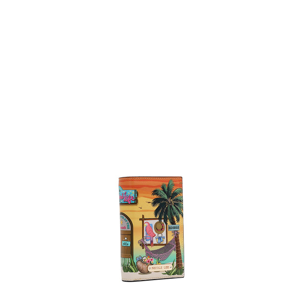 FOLDABLE WALLET WITH CENTRAL ZIP (<tc>SUN & SAND</tc>)