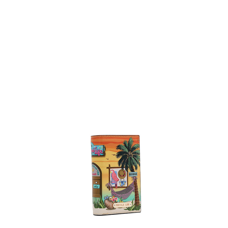 FOLDABLE WALLET WITH CENTRAL ZIP (<tc>SUN & SAND</tc>)