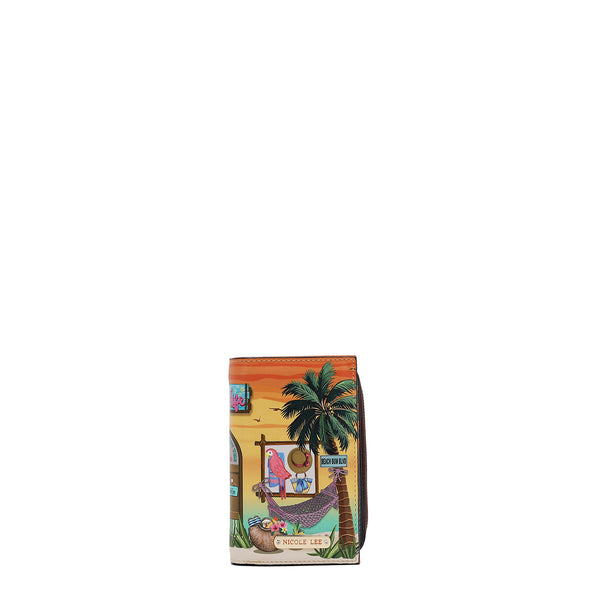 FOLDABLE WALLET WITH CENTRAL ZIP (<tc>SUN & SAND</tc>)