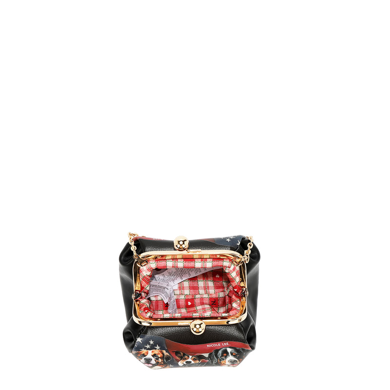 MINI BOLSO CRUZADO CON CIERRE KISS LOCK (SAMANTHA LA BELLEZA)
