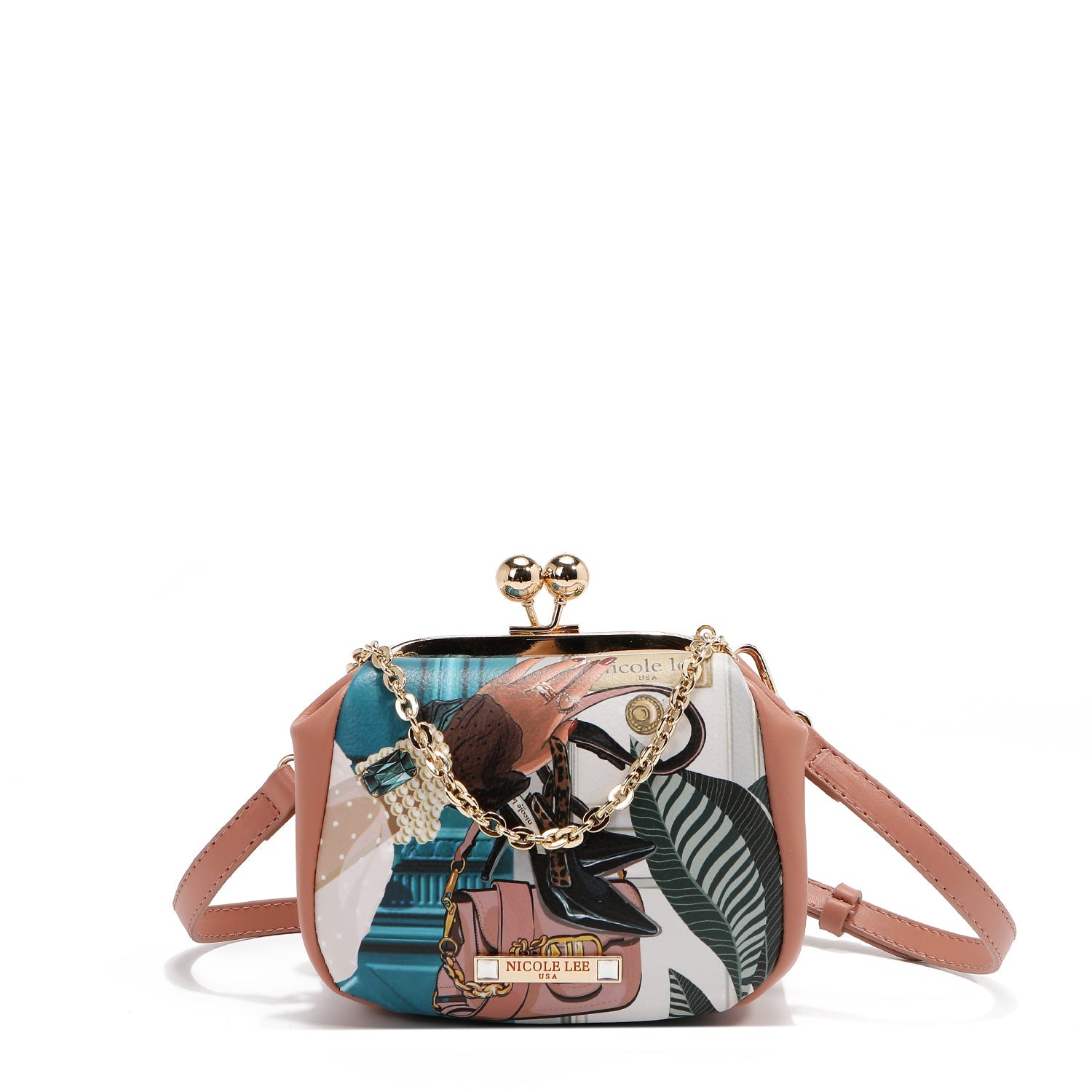 MINI BOLSO CRUZADO CON CIERRE KISS LOCK (EMOTION)