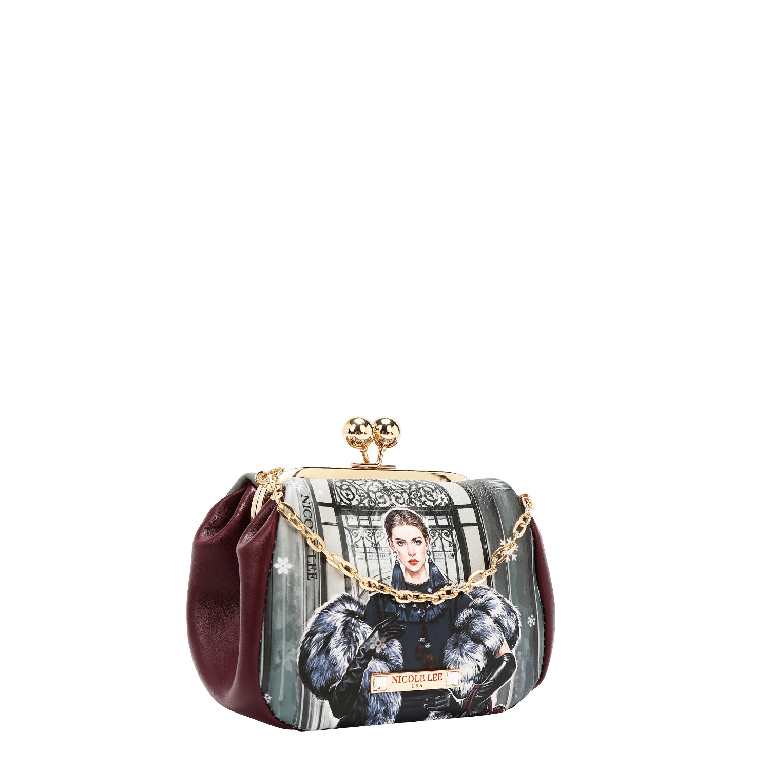 MINI CROSSBODY BAG WITH KISS LOCK CLOSURE (<tc>MODA SNOWFLAKE</tc>)