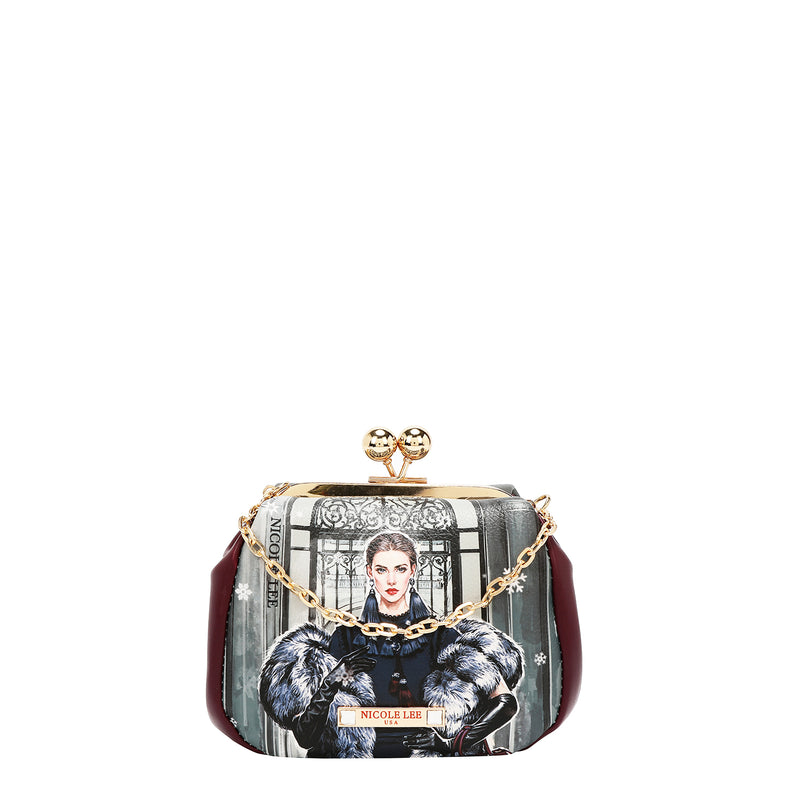 MINI BOLSO CRUZADO CON CIERRE KISS LOCK (MODA SNOWFLAKE)