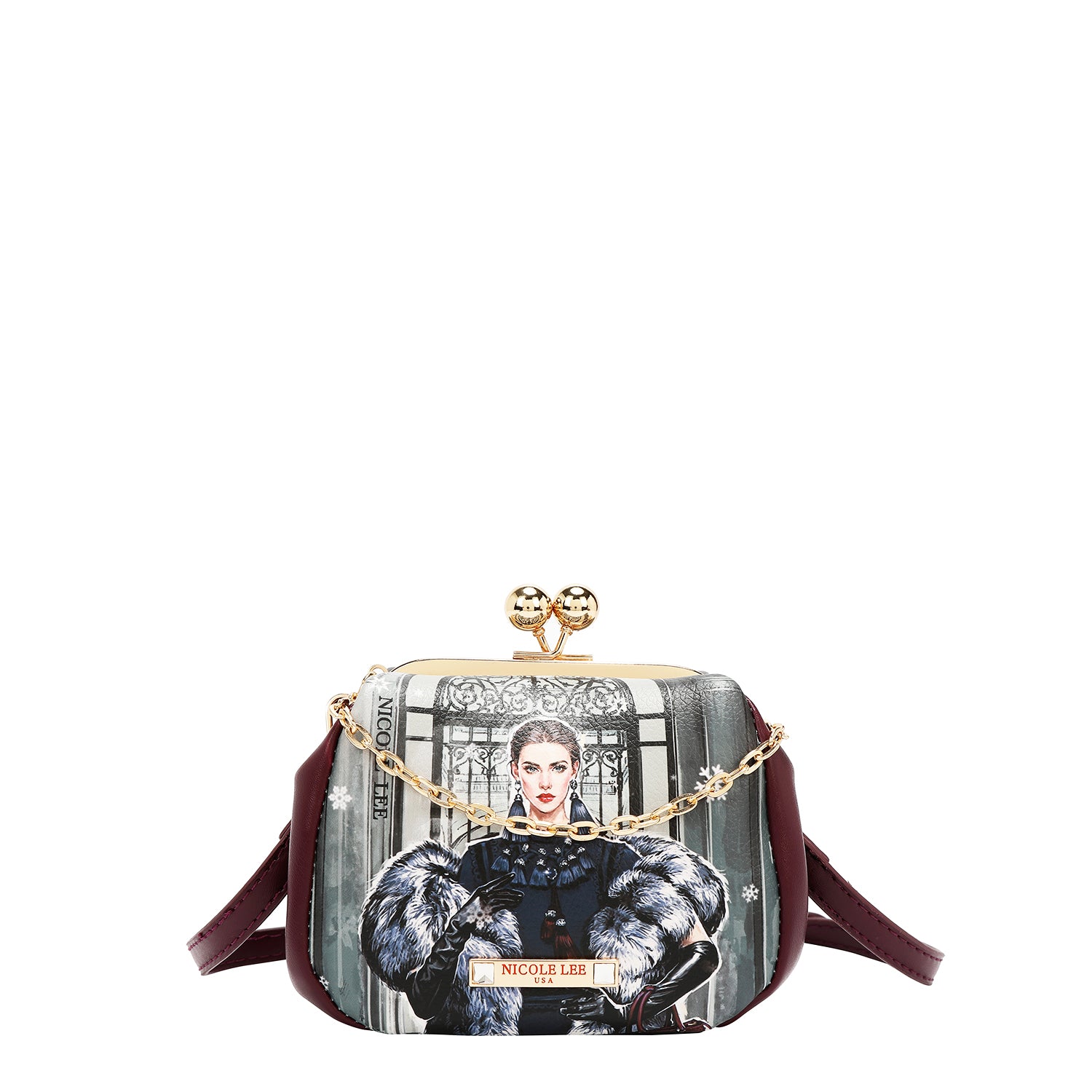 MINI CROSSBODY BAG WITH KISS LOCK CLOSURE (<tc>MODA SNOWFLAKE</tc>)