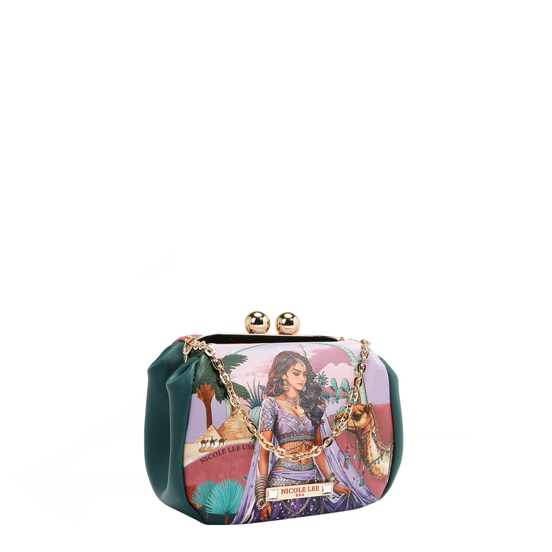 MINI BOLSO CRUZADO CON CIERRE KISS LOCK (QUEEN CLEOPATRA)