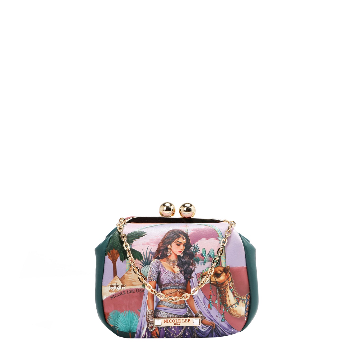 MINI CROSSBODY BAG WITH KISS LOCK CLOSURE (<tc>QUEEN CLEOPATRA</tc>)