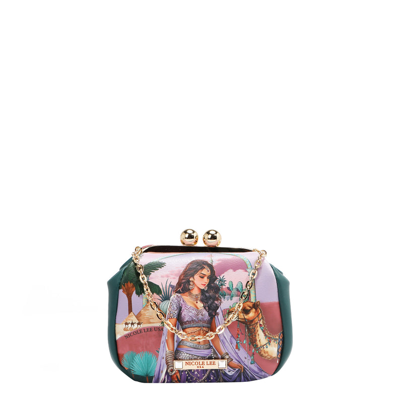MINI BOLSO CRUZADO CON CIERRE KISS LOCK (QUEEN CLEOPATRA)