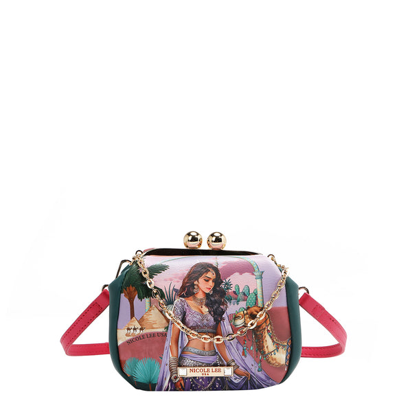 MINI BOLSO CRUZADO CON CIERRE KISS LOCK (QUEEN CLEOPATRA)