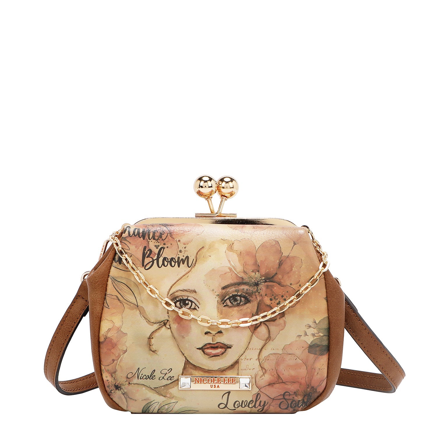 MINI BOLSO CRUZADO CON CIERRE KISS LOCK (REFLECTION OF LOVE)