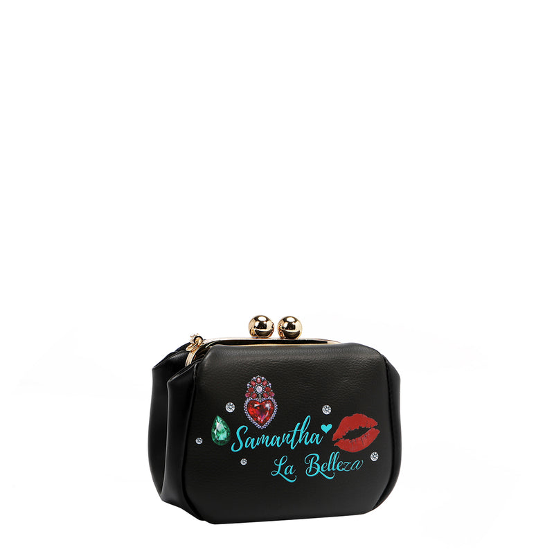 MINI BOLSO CRUZADO CON CIERRE KISS LOCK (SAMANTHA LA BELLEZA)