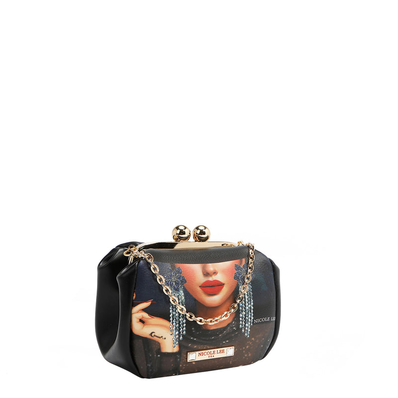 MINI BOLSO CRUZADO CON CIERRE KISS LOCK (SAMANTHA LA BELLEZA)
