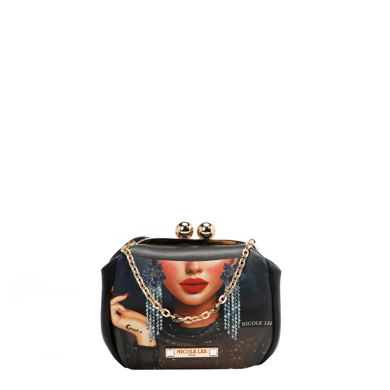 MINI BOLSO CRUZADO CON CIERRE KISS LOCK (SAMANTHA LA BELLEZA)