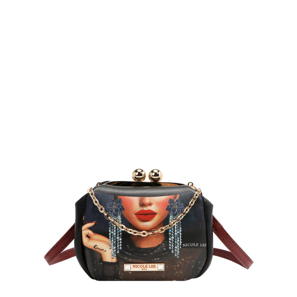 MINI BOLSO CRUZADO CON CIERRE KISS LOCK (SAMANTHA LA BELLEZA)