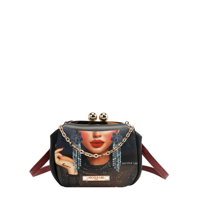 MINI BOLSO CRUZADO CON CIERRE KISS LOCK (SAMANTHA LA BELLEZA)