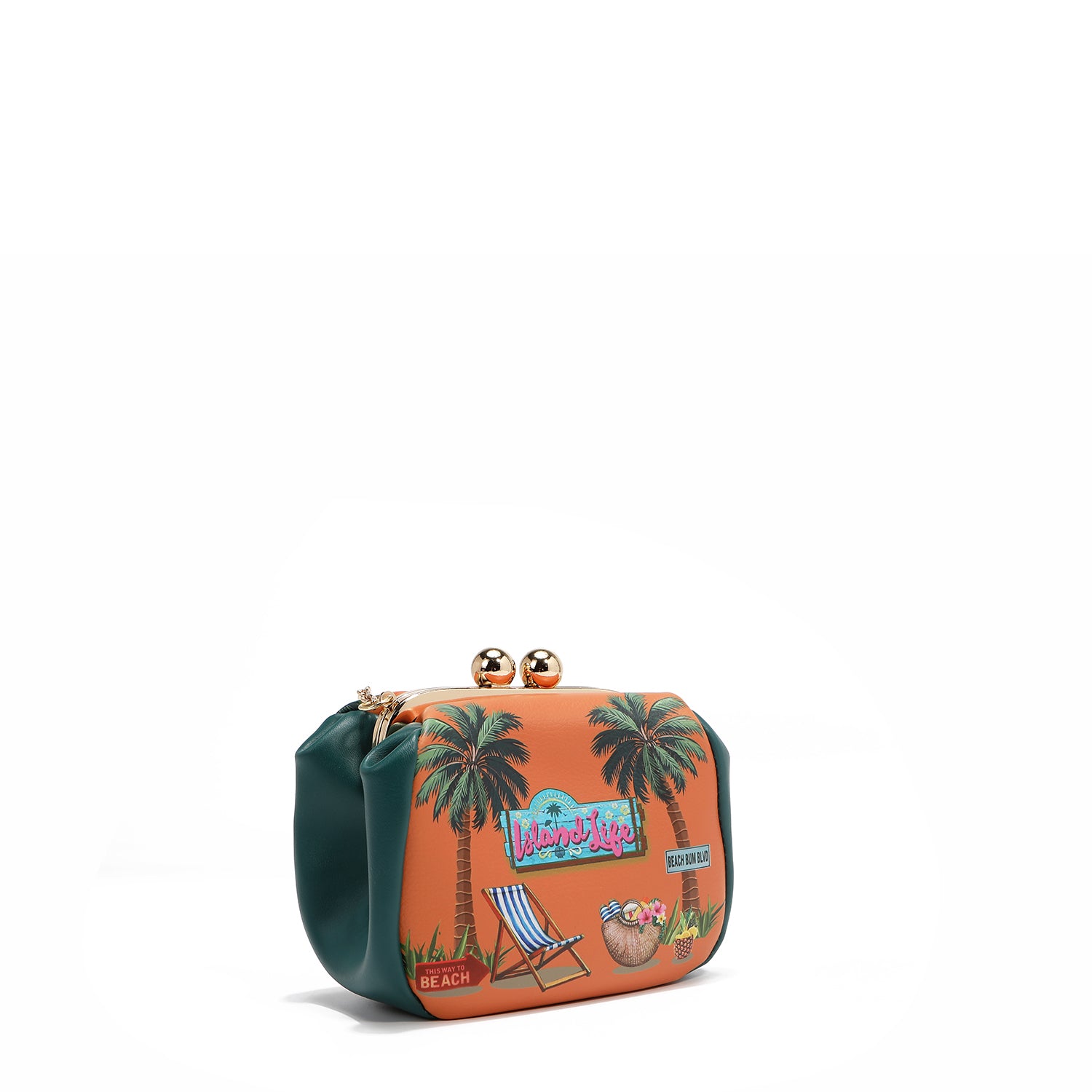 MINI CROSSBODY BAG WITH KISS LOCK CLOSURE (<tc>SUN & SAND</tc>)