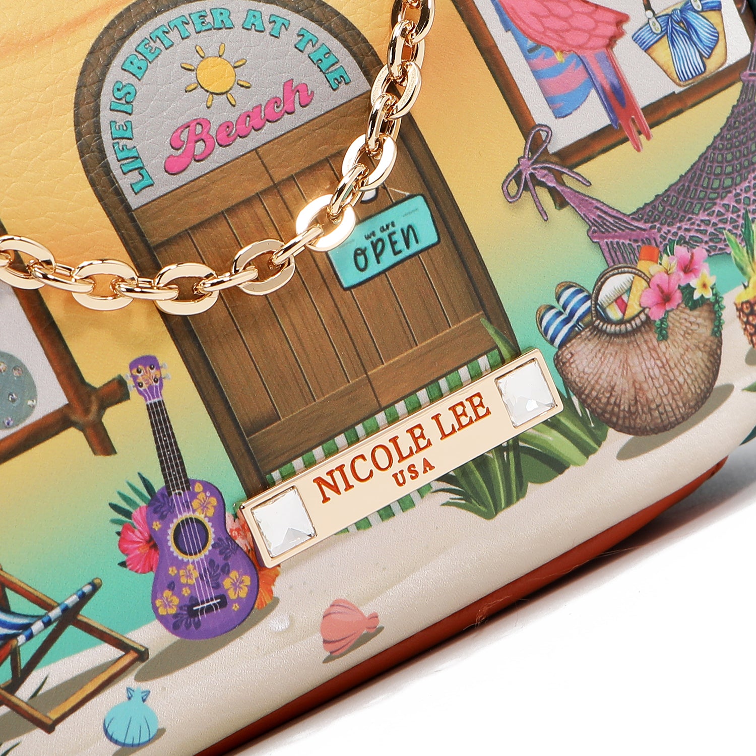 MINI CROSSBODY BAG WITH KISS LOCK CLOSURE (<tc>SUN & SAND</tc>)