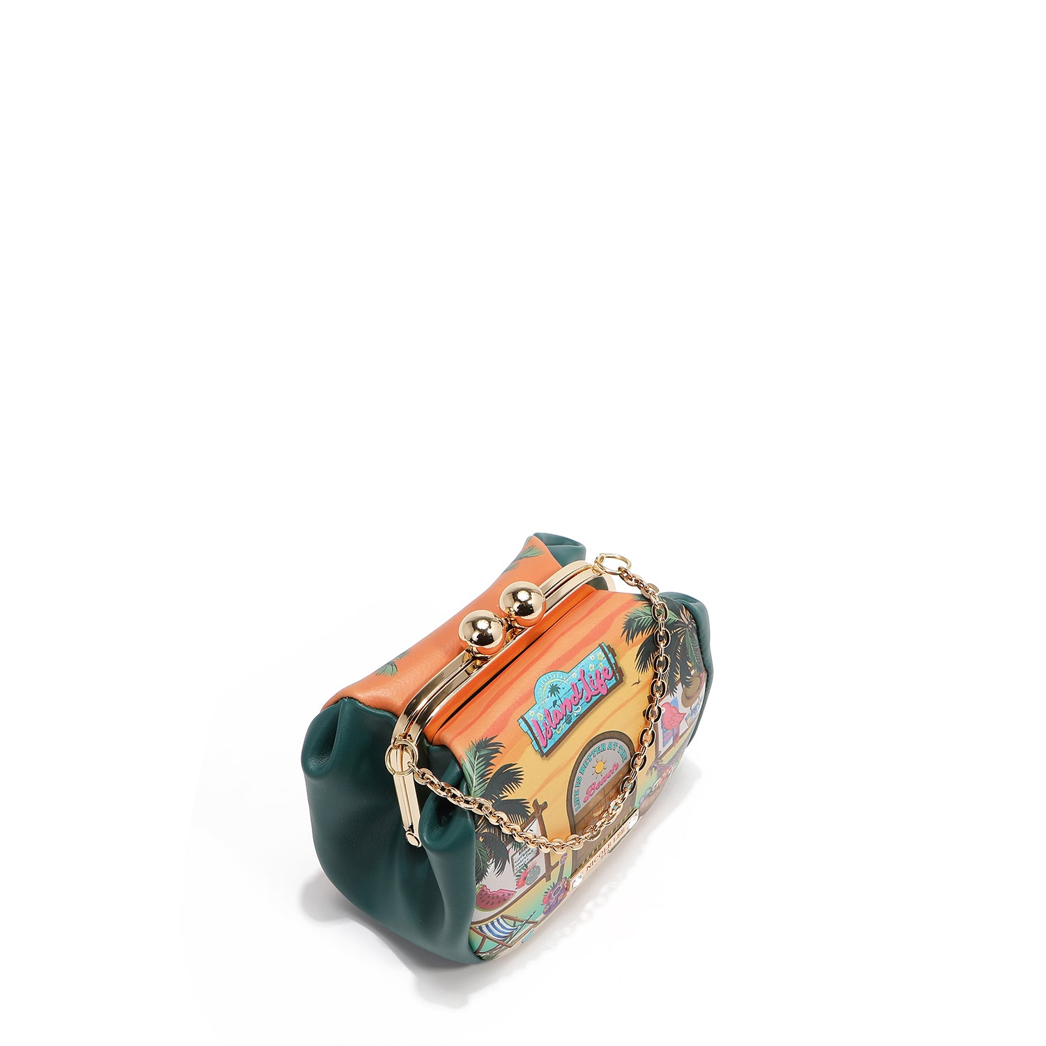 MINI CROSSBODY BAG WITH KISS LOCK CLOSURE (<tc>SUN & SAND</tc>)