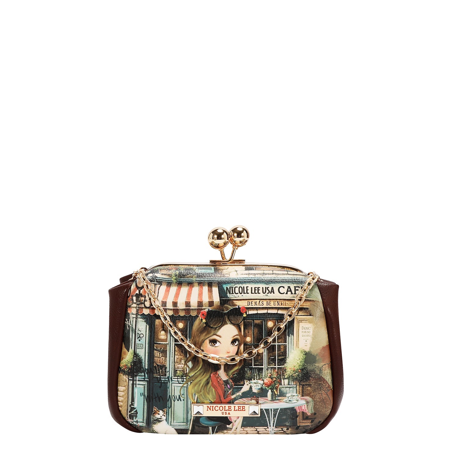 MINI BOLSO CRUZADO CON CIERRE KISS LOCK (VIRTUAL FRIEND)