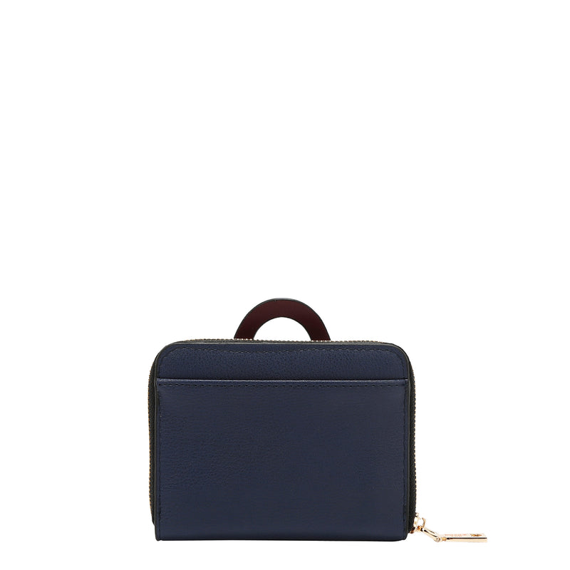 CARTERA COMPACTA PEQUEÑA CON CREMALLERA (MODA SNOWFLAKE)